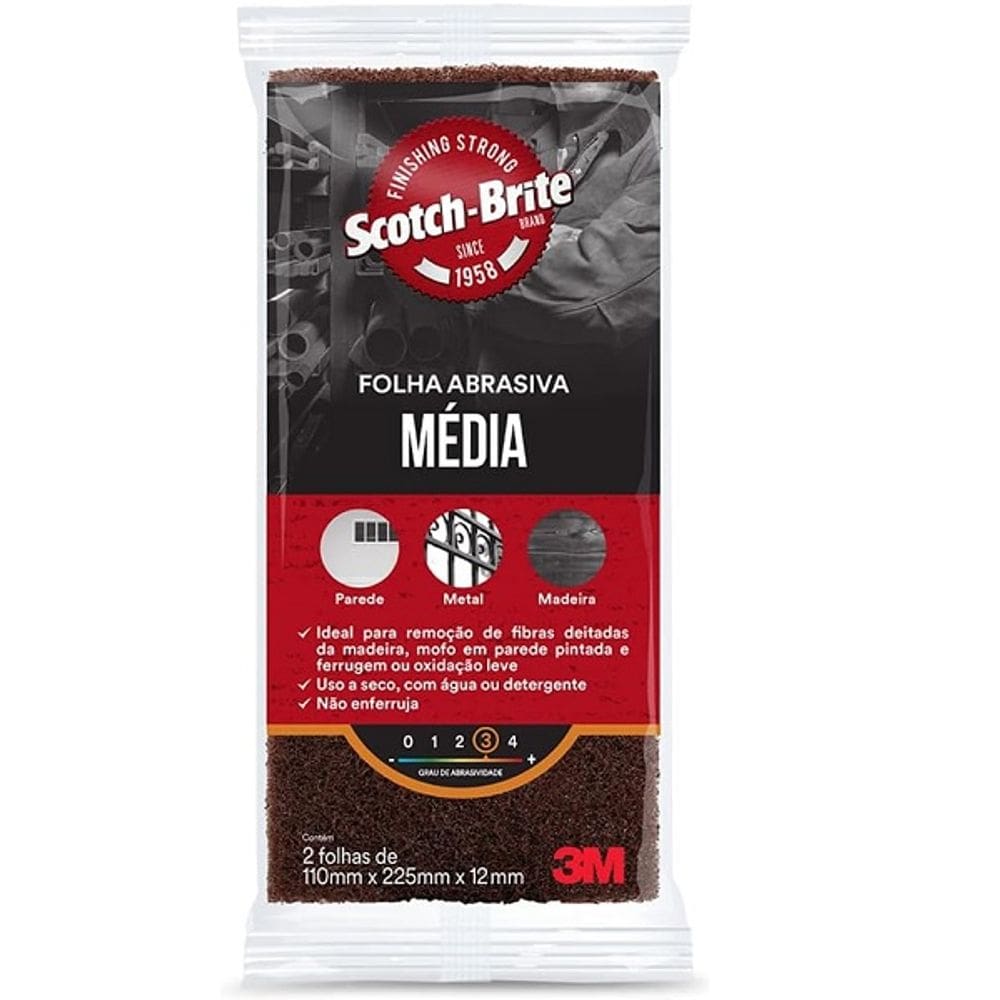 Folha de Acabamento SCOTCH-BRITE Media 2 Peças 110 X 225MM