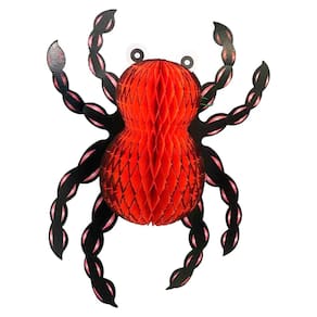 Aranha Halloween Decorativa Preta e Laranja