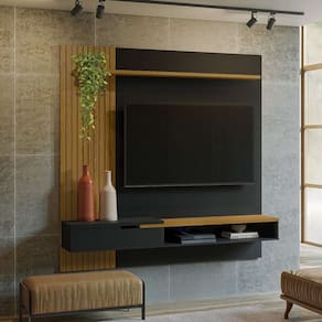 painel para tv até 65 polegadas decor 1 gv cedro e preto