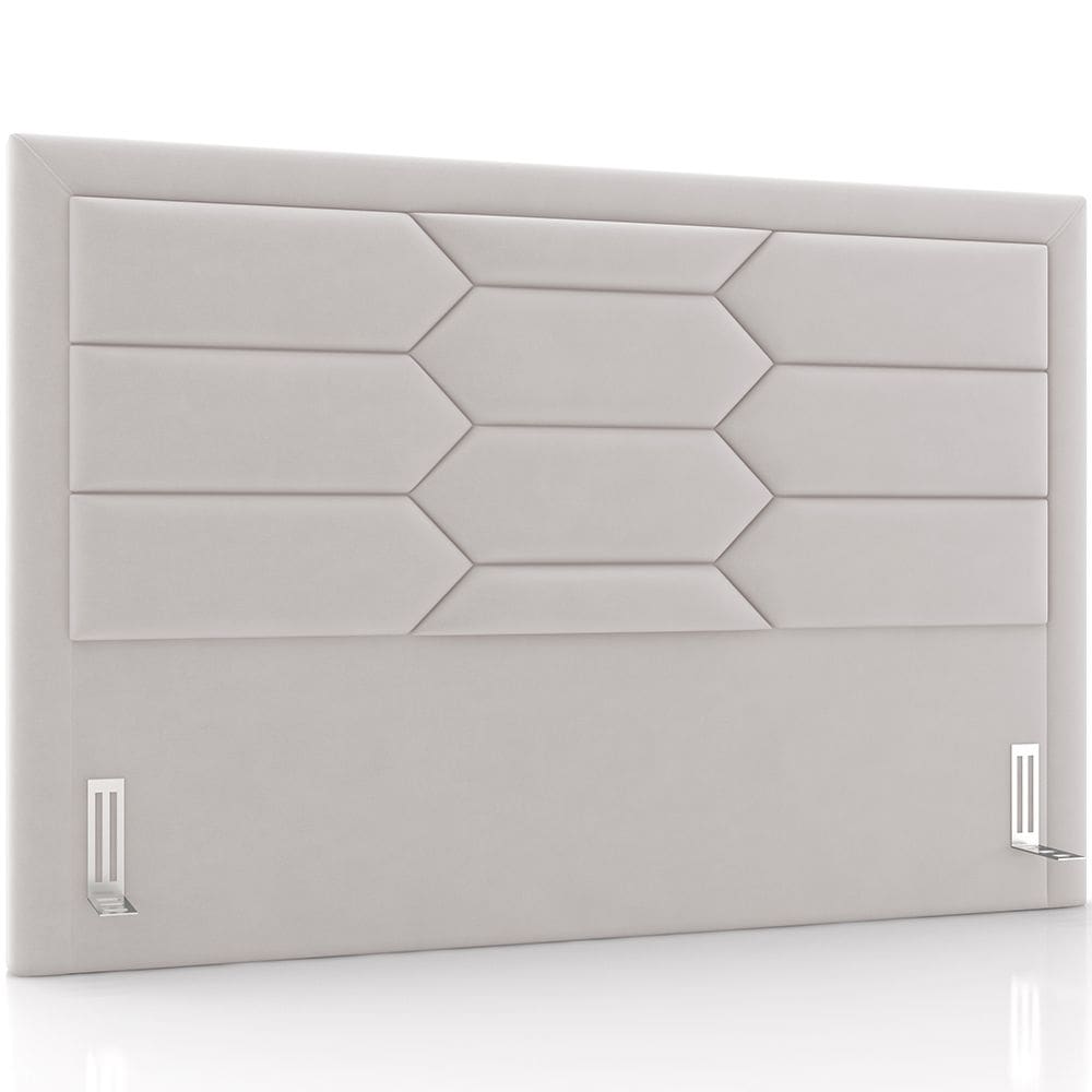 Cabeceira Cama Box King 195cm Estofada Nora P05 Veludo Cinza - Lyam Decor