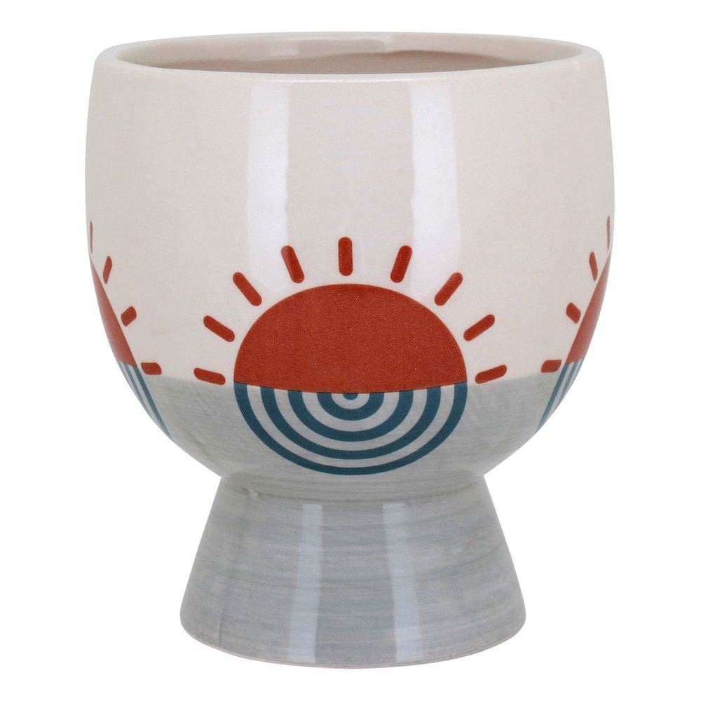 CACHEPÔ CERÂMICA 15x13x13cm BEGE VASO DECORATIVO PLANTA