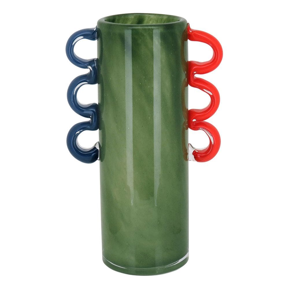 Vaso Decorativo Enfeite Casa Vidro 28x16x16cm Verde