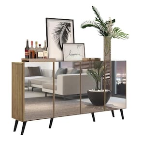 Aparador Buffet 4 Portas Suspenso Viena V3605 Rustic/Branco