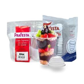 120 Copos Descartáveis Delivery 400Ml Tampa Bolha Festas