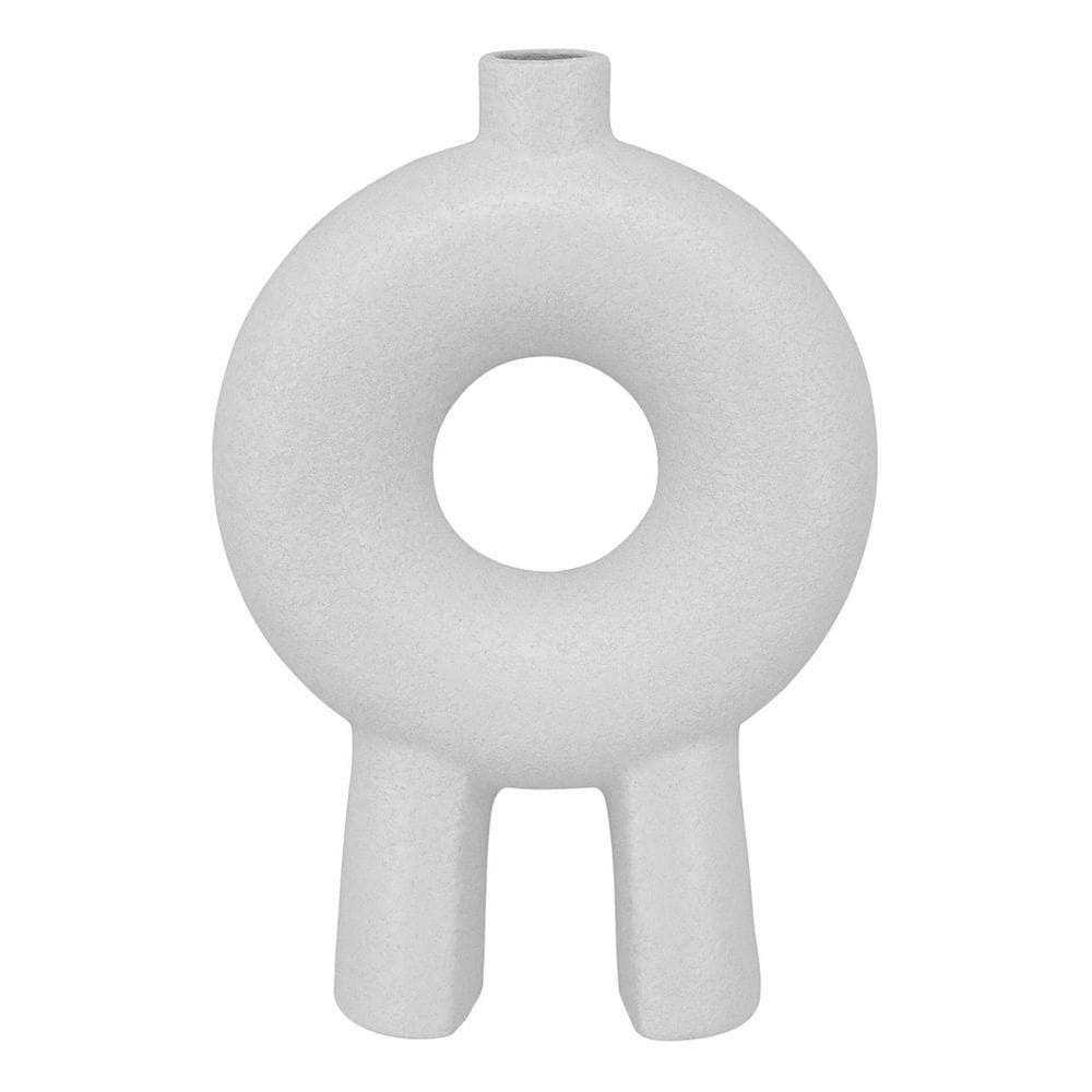 VASO 23x15x15cm CERÂMICA BRANCO DECORATIVO ENFEITE CASA