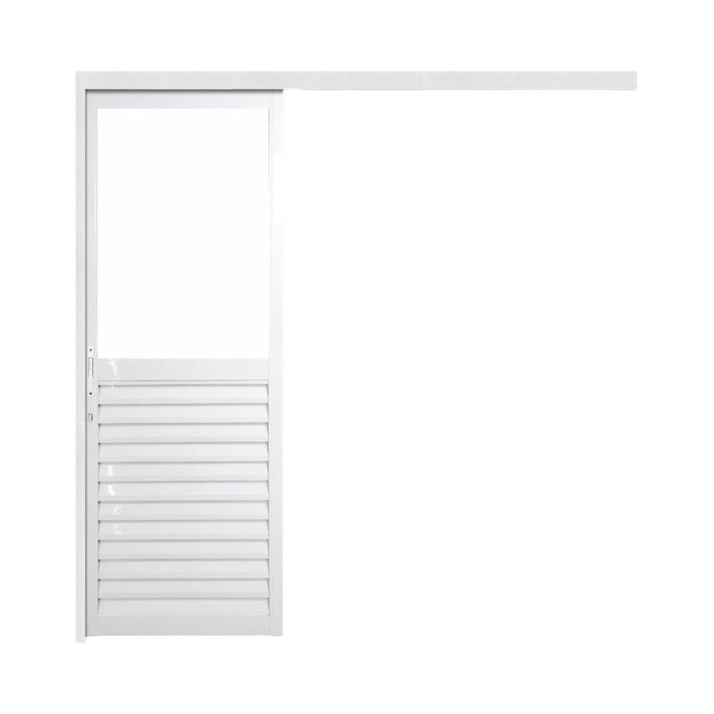Porta de Correr Veneziana de Aluminio 215x80cm com Vidro | Casas Bahia