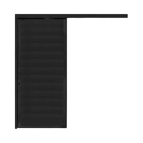 Porta Lambri de Correr de Aluminio 215x90cm Suspensa Preto