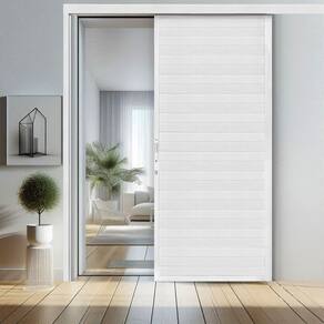 Porta Lambri de Correr de Aluminio 215x80cm Suspensa Branco