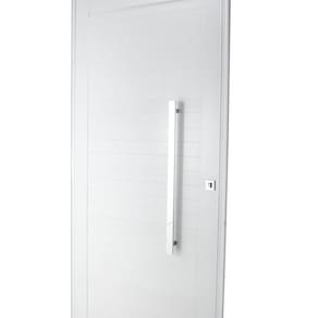 Porta Lambri Pivotante de Aluminio 227x100cm com Puxador Reto Branco