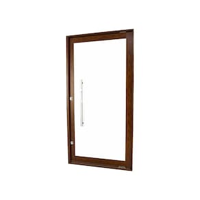 Porta Pivotante de Aluminio 228x115cm Vidro Panoramico Branco