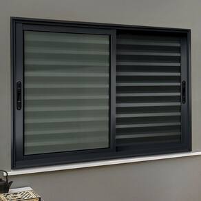 Veneziana Elite 3 Folhas Moveis 100 X 120 Vidro Liso Preto