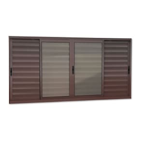 Veneziana Elite 6 Folhas Moveis 120 X 240 Vidro Liso Corten