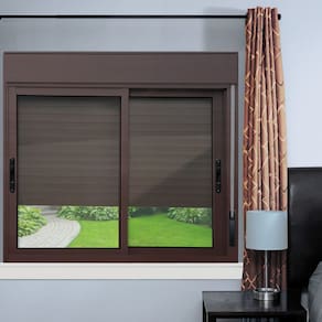 Janela Elite 2 Folhas Moveis com Persiana Integrada 120 X 150 Vidro Liso Corten