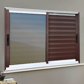 Veneziana Elite 3 Folhas Moveis 100 X 200 Vidro Reflex Mix Corten