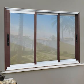Janela Elite 3 Folhas Moveis Sequenciais 100 X 240 Vidro Reflex Mix Corten