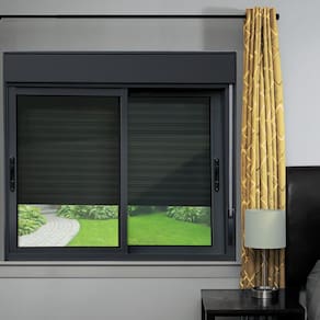 Janela Elite 2 Folhas Moveis com Persiana Integrada 140 X 120 Vidro Liso Preto