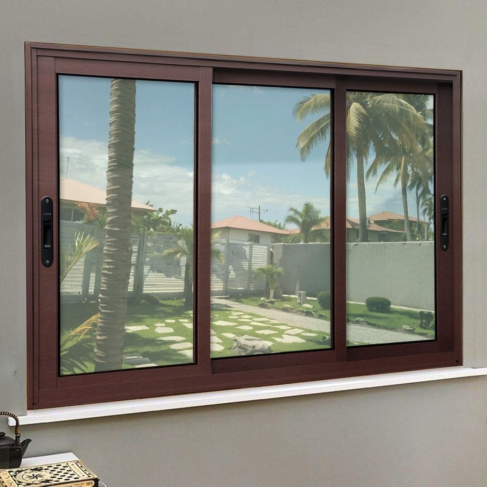 Janela Elite 3 Folhas Moveis Sequenciais 120 X 150 Vidro Liso Corten