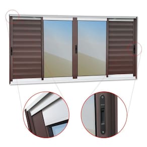 Veneziana Elite 6 Folhas Moveis 120 X 150 Vidro Reflex Mix Corten