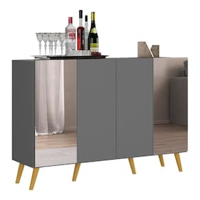 Aparador Buffet 4 Portas Vegas Multimóveis V3596 Preto