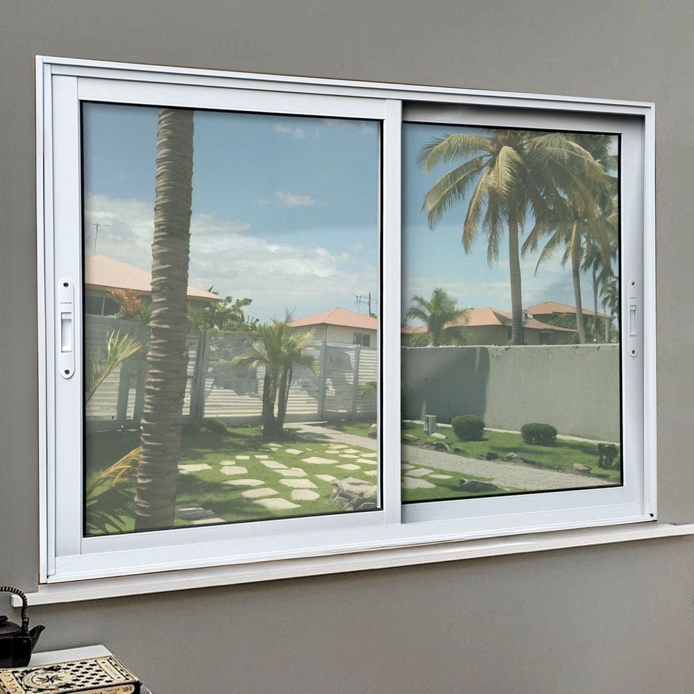 Janela Elite 2 Folhas Moveis 100 X 100 Vidro Liso Branco