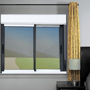 Janela Elite 2 Folhas Moveis com Persiana Integrada 100 X 150 Vidro Reflex Mix Preto