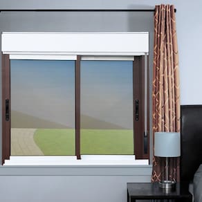 Janela Elite 2 Folhas Moveis com Persiana Integrada 100 X 150 Vidro Reflex Mix Corten