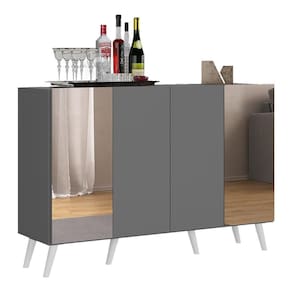 Aparador Buffet 4 Portas Vegas Multimóveis V3595 Preto