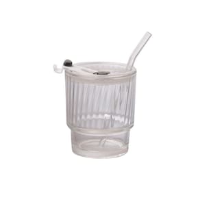 Copo Com Tampa Canudo Vidro Fest 400 Ml Hauskraft