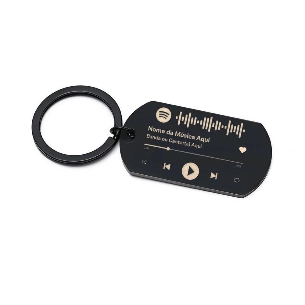 Chaveiro Inox Spotify A Laser 4 Cores