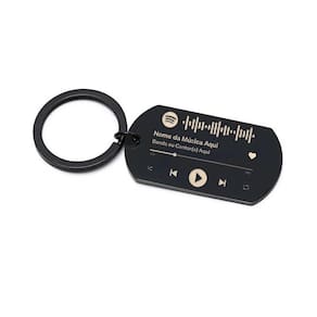 Chaveiro Inox Spotify A Laser 4 Cores