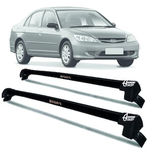Rack Teto Aluminio Prime Honda Civic 04 até 2006 Preto PR108