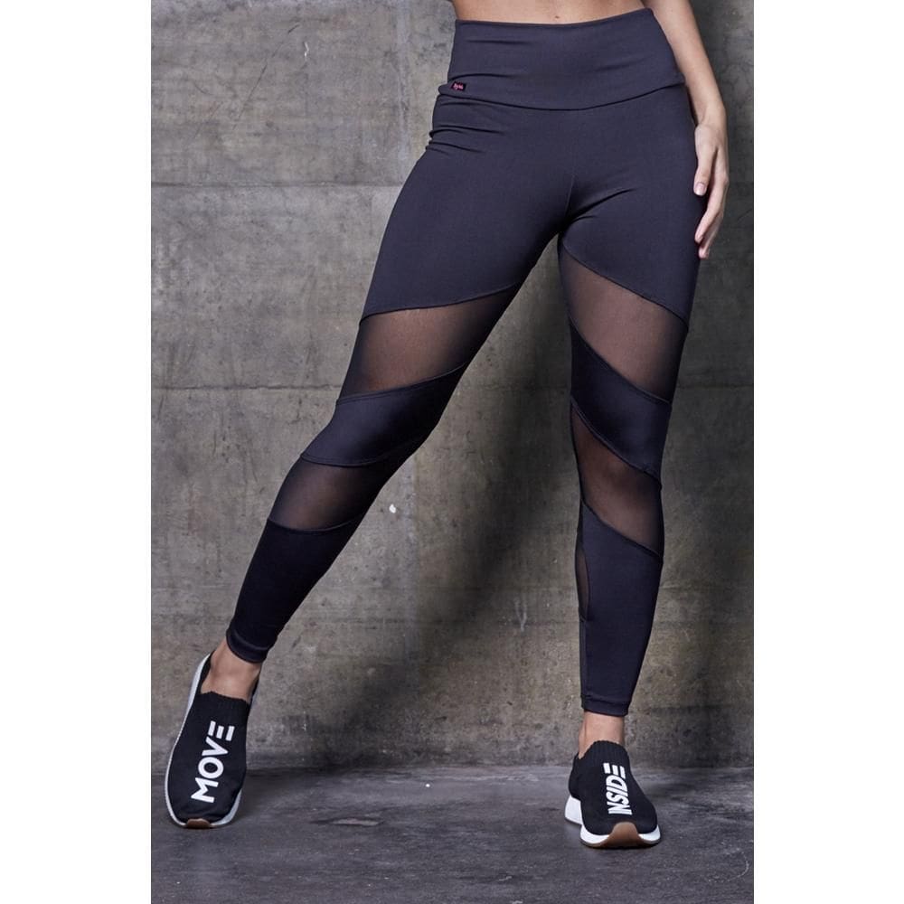 Calça Legging Feminina Tule Lisa Fitness Moderna