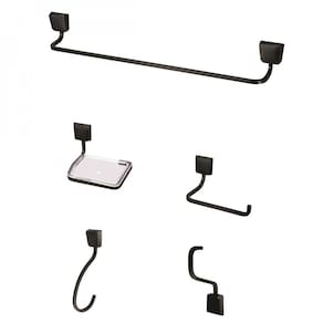 Kit de Acessórios para Banheiro Origami Meber Metais Preto
