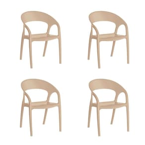 conjunto com 4 cadeiras glass plus capuccino