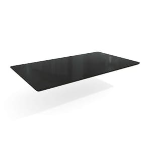 tampo retangular para mesa de jantar com vidro petúnia preto 160 cm