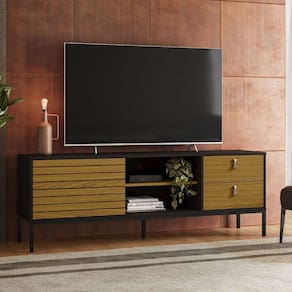rack para tv até 65 polegadas industrial  1 pt 2 gv preto 162 cm