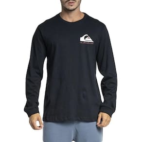Camiseta Quiksilver Manga Longa Omni Logo WT24 Preto