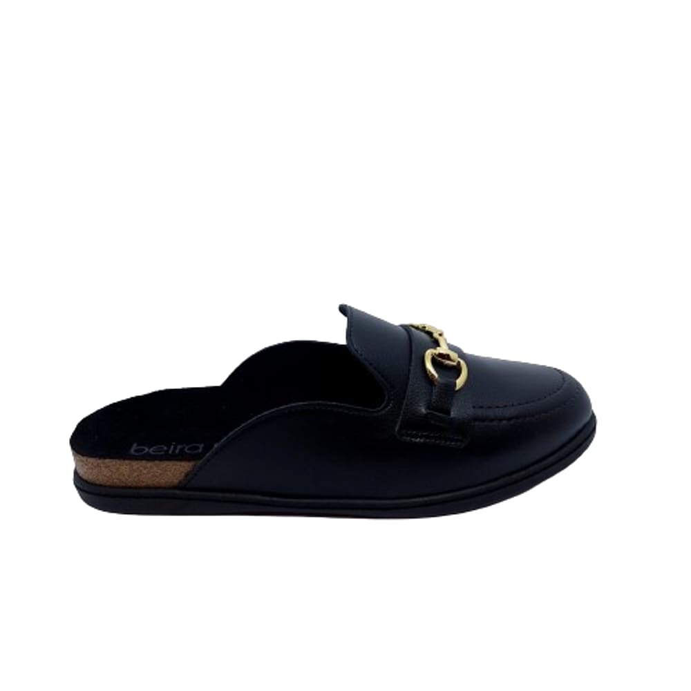 Mule Feminino Bico Redondo Preto Beira Rio