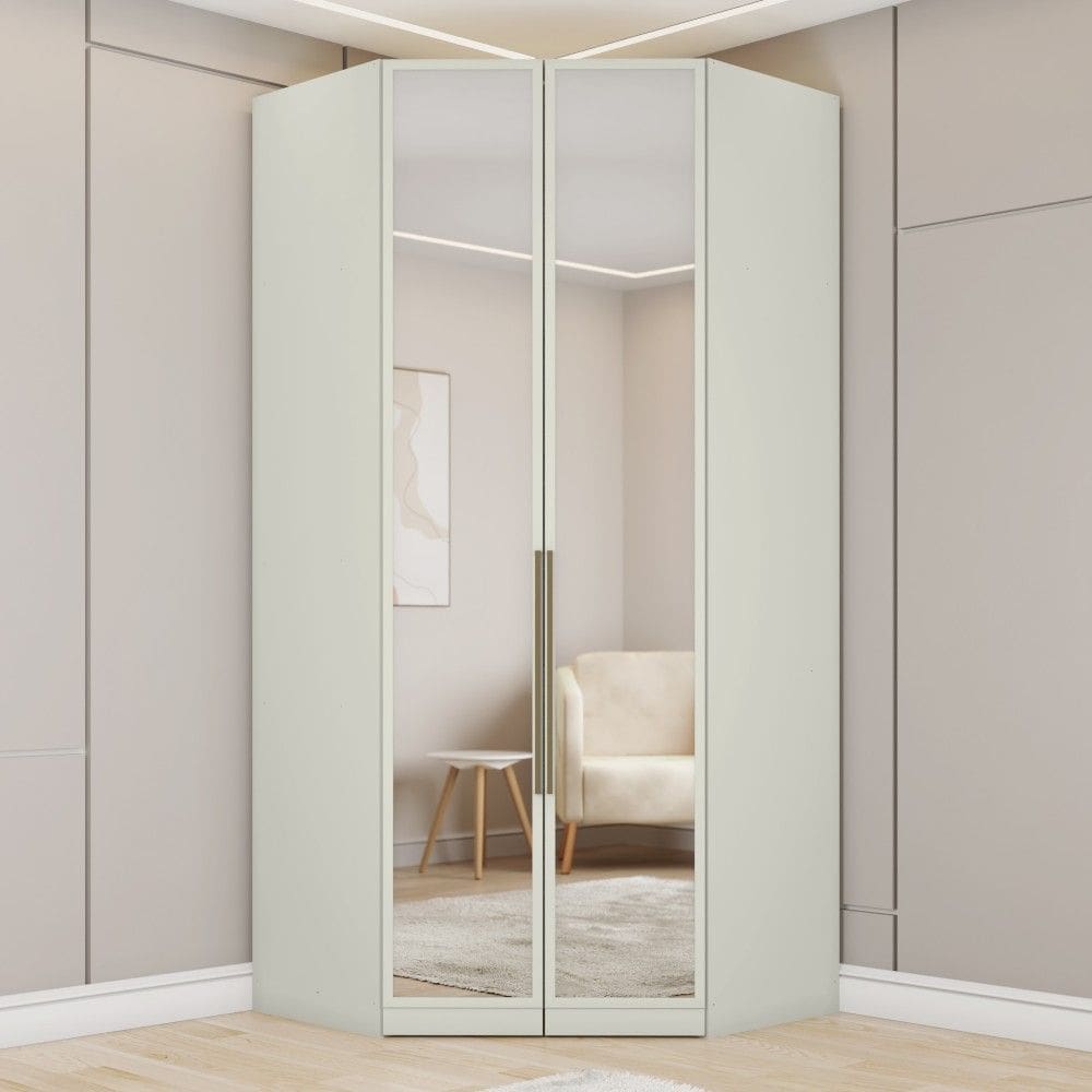 Guarrda-Roupa Solteiro Modulado Seletto 2 Portas com Espelho Areia - Henn