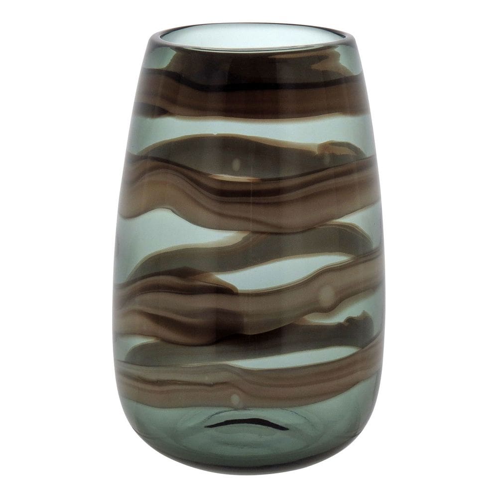 Vaso Decorativo Enfeite Casa Vidro 27x17x17cm Marrom