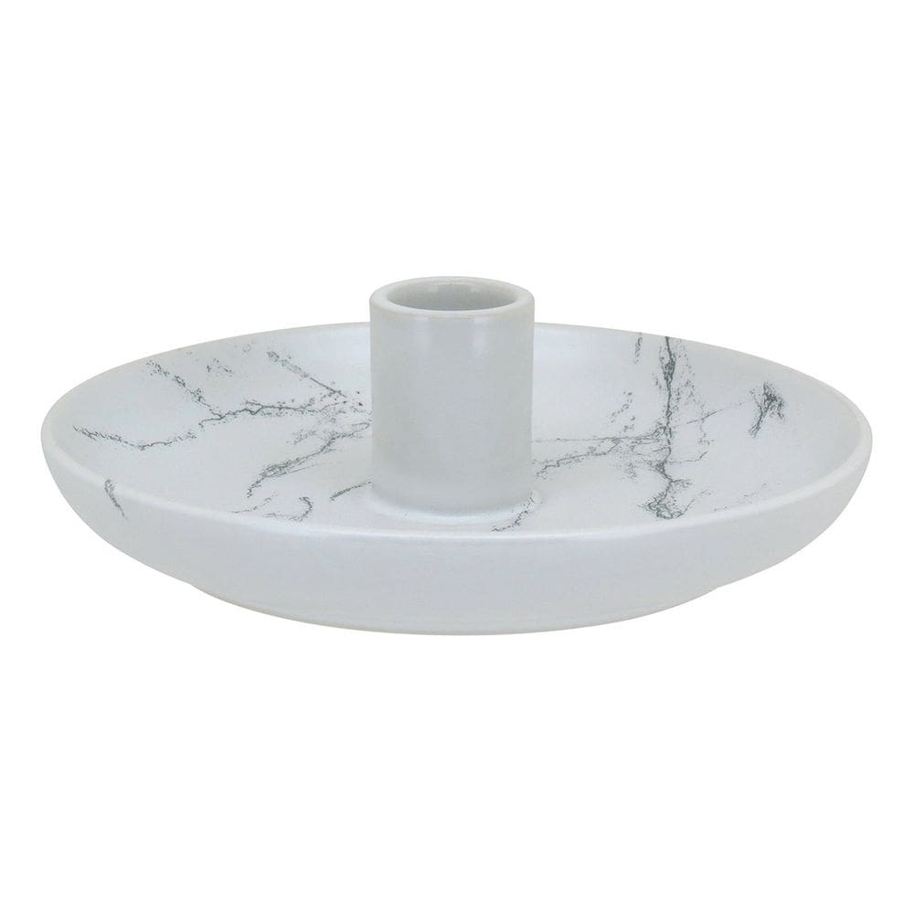 CASTIÇAL CERÂMICA 5x15x15cm BRANCO DECORATIVO PORTA VELA