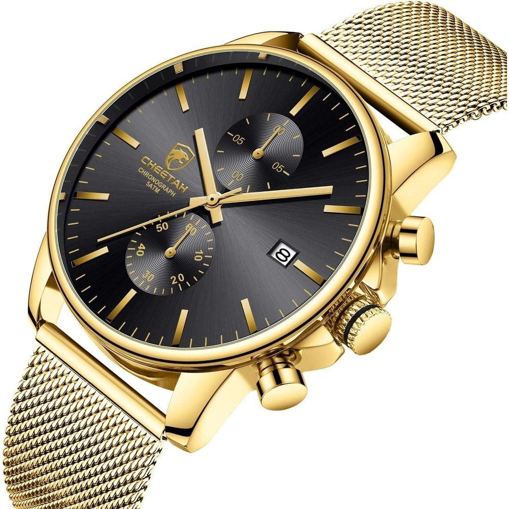 Relógio Masculino Analógico Cheetah 1604 Cronógrafo De Malha