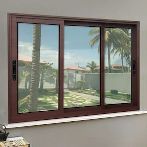 Janela Elite 3 Folhas Moveis Sequenciais 120 X 200 Vidro Liso Corten