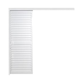 Porta de Correr Veneziana de Aluminio 215x100cm Suspensa Branco