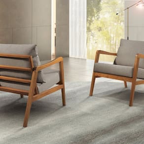 Poltrona Decorativa Bia Luxo Madeira Maciça Cinza