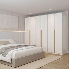 Guarda-roupa Modulado 3 Peças 6 Portas Jade Cabecasa Madeiramadeira Branco Fosco