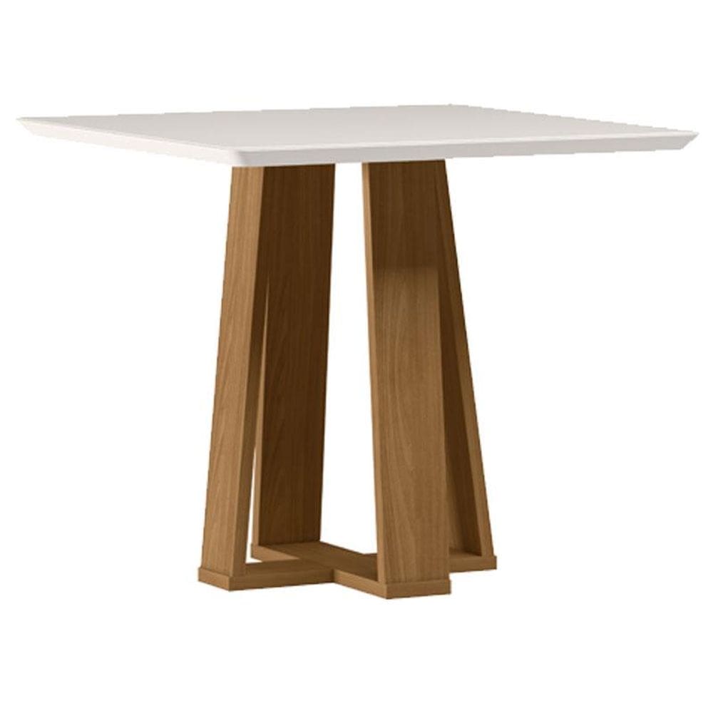 Mesa de Jantar 90x90 cm Valência com Vidro Ype Off White – New Ceval