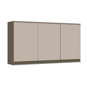 Armário Aéreo p/ Cozinha Connect c/3 Portas 120cm Duna/Cristal - Henn