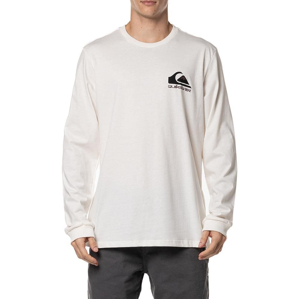 Camiseta Quiksilver Manga Longa Omni Logo WT24 Off White