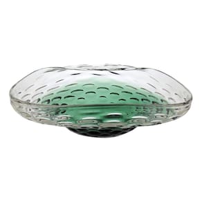 CENTRO MESA VIDRO 15x46x46cm VERDE VASO DECORATIVO FRUTEIRA
